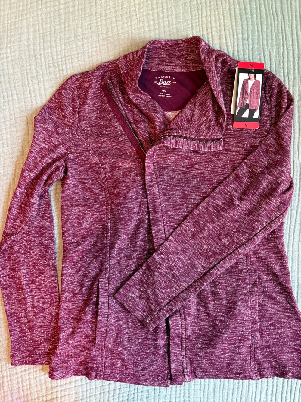 G.H. Bass & Co Medium Heathered Maroon Jacket Women